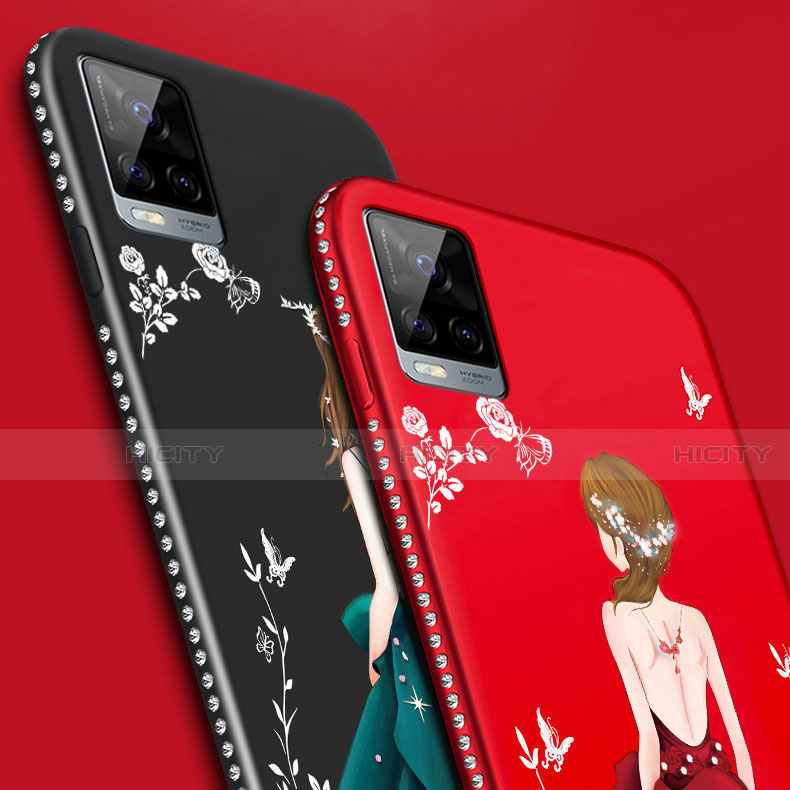 Custodia Silicone Gel Morbida Abito Ragazza Cover per Vivo V20 Pro 5G