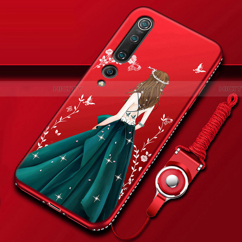 Custodia Silicone Gel Morbida Abito Ragazza Cover per Xiaomi Mi 10