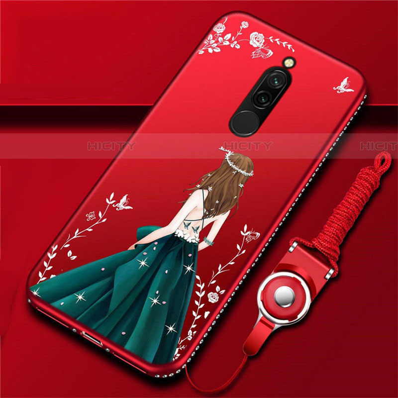 Custodia Silicone Gel Morbida Abito Ragazza Cover per Xiaomi Redmi 8