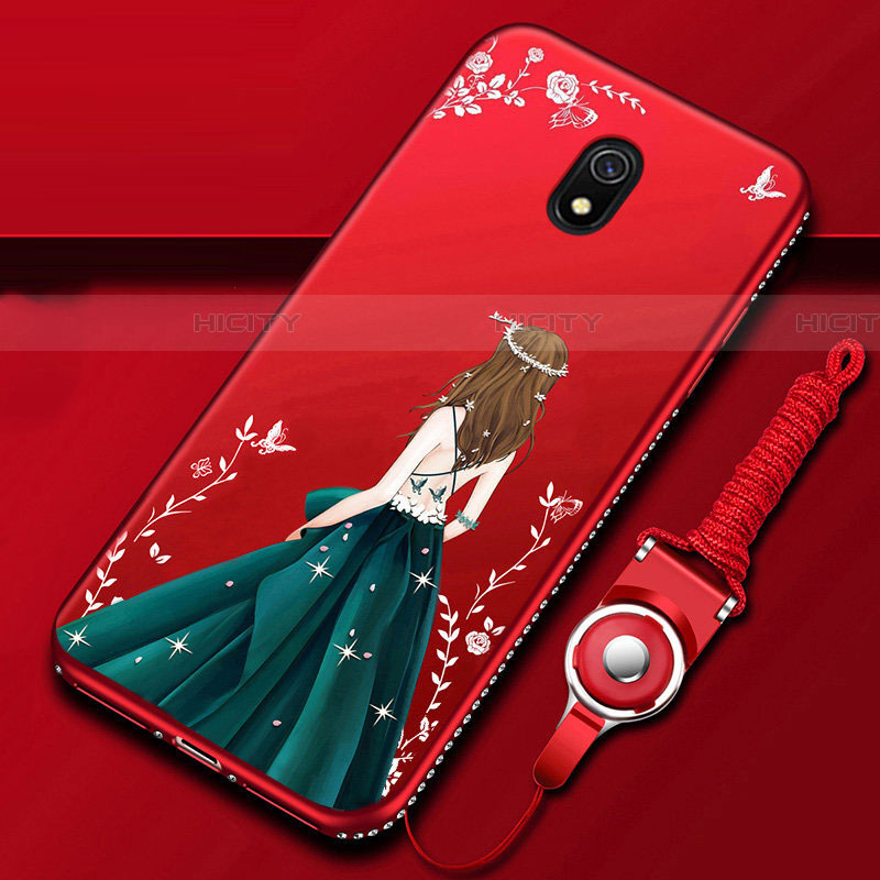 Custodia Silicone Gel Morbida Abito Ragazza Cover per Xiaomi Redmi 8A Multicolore