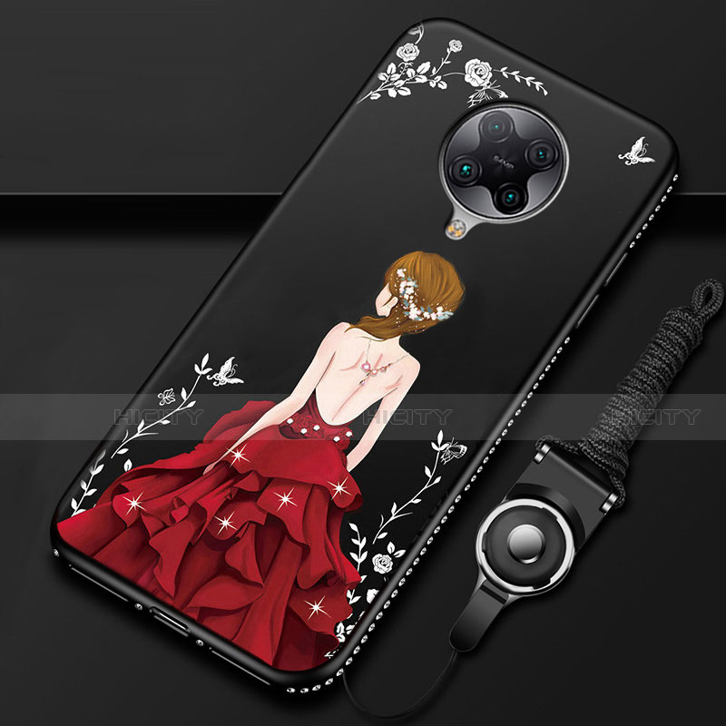 Custodia Silicone Gel Morbida Abito Ragazza Cover per Xiaomi Redmi K30 Pro Zoom