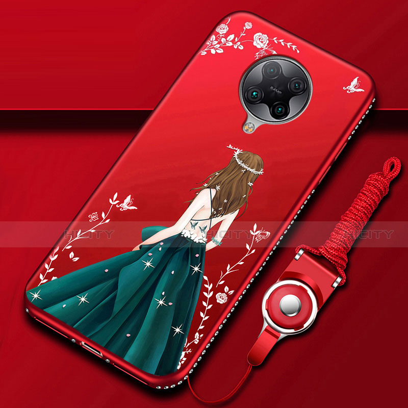 Custodia Silicone Gel Morbida Abito Ragazza Cover per Xiaomi Redmi K30 Pro Zoom