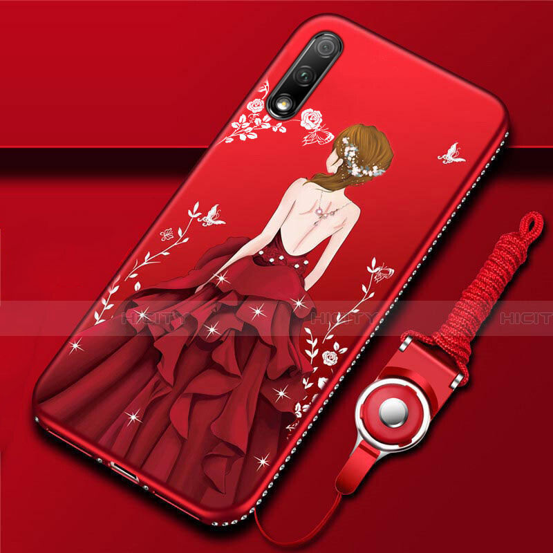 Custodia Silicone Gel Morbida Abito Ragazza Cover S01 per Huawei Honor 9X