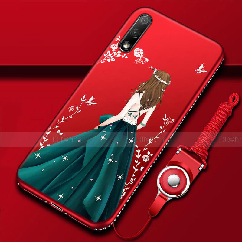 Custodia Silicone Gel Morbida Abito Ragazza Cover S01 per Huawei Honor 9X