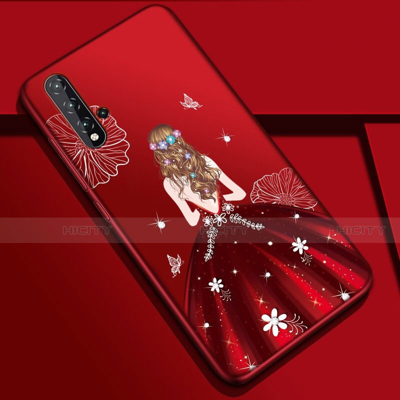 Custodia Silicone Gel Morbida Abito Ragazza Cover S01 per Huawei Nova 5