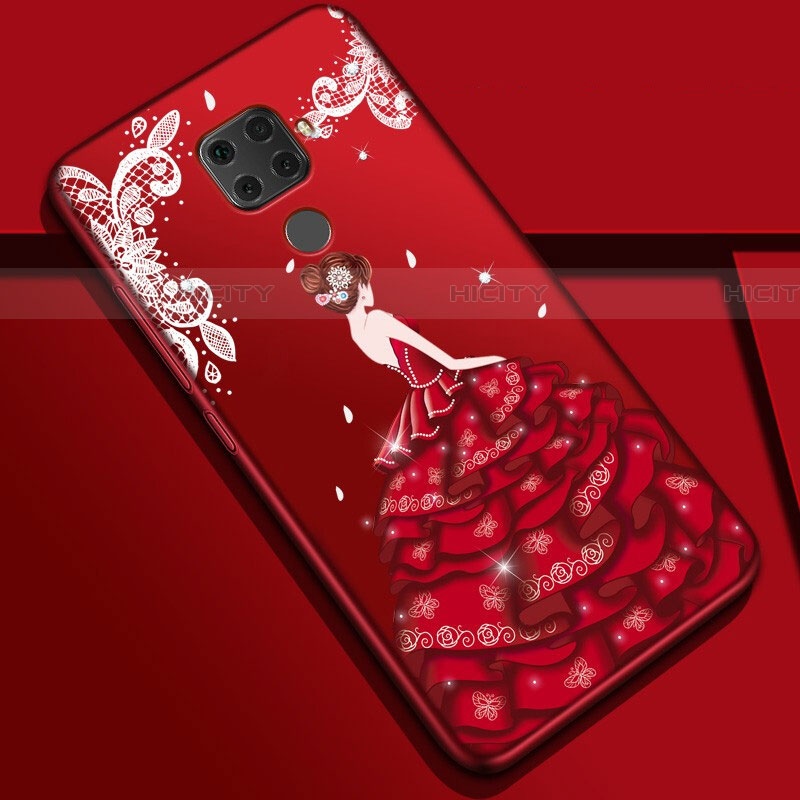 Custodia Silicone Gel Morbida Abito Ragazza Cover S01 per Huawei Nova 5i Pro Colorato