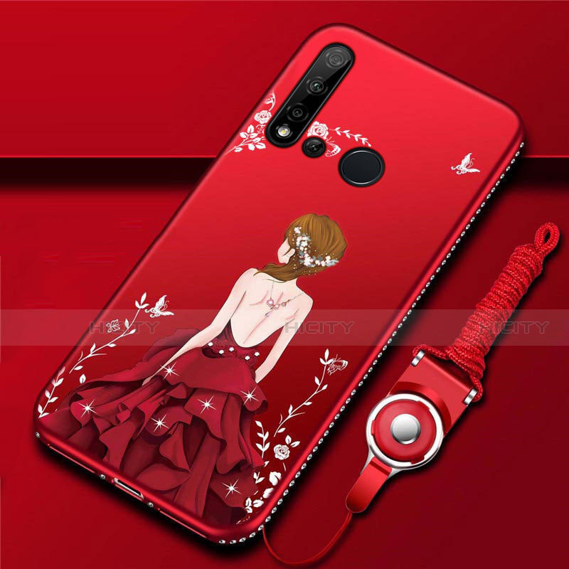 Custodia Silicone Gel Morbida Abito Ragazza Cover S01 per Huawei P20 Lite (2019)