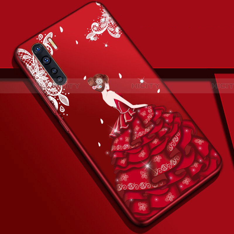 Custodia Silicone Gel Morbida Abito Ragazza Cover S01 per Oppo A91 Colorato