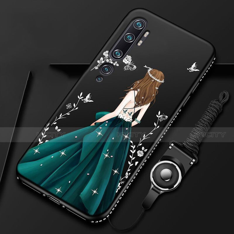 Custodia Silicone Gel Morbida Abito Ragazza Cover S01 per Xiaomi Mi Note 10 Pro