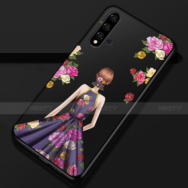 Custodia Silicone Gel Morbida Abito Ragazza Cover S02 per Huawei Nova 5