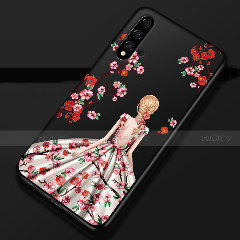 Custodia Silicone Gel Morbida Abito Ragazza Cover S02 per Huawei Nova 5