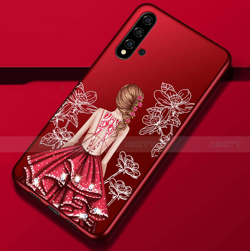 Custodia Silicone Gel Morbida Abito Ragazza Cover S02 per Huawei Nova 5