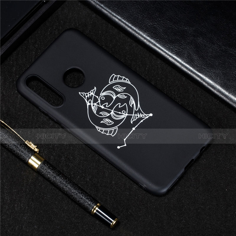 Custodia Silicone Gel Morbida Costellazione Cover S01 per Huawei P30 Lite New Edition Nero