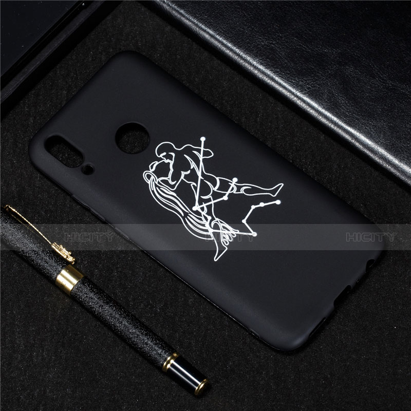 Custodia Silicone Gel Morbida Costellazione Cover S02 per Huawei Enjoy 9 Plus Nero