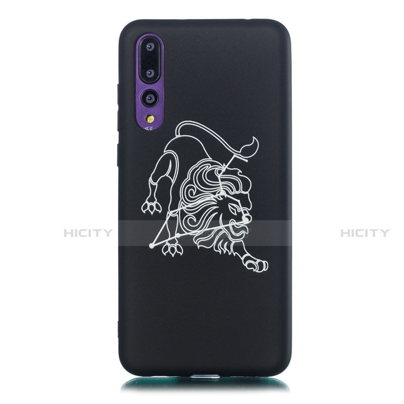 Custodia Silicone Gel Morbida Costellazione Cover S02 per Huawei P20 Pro Nero