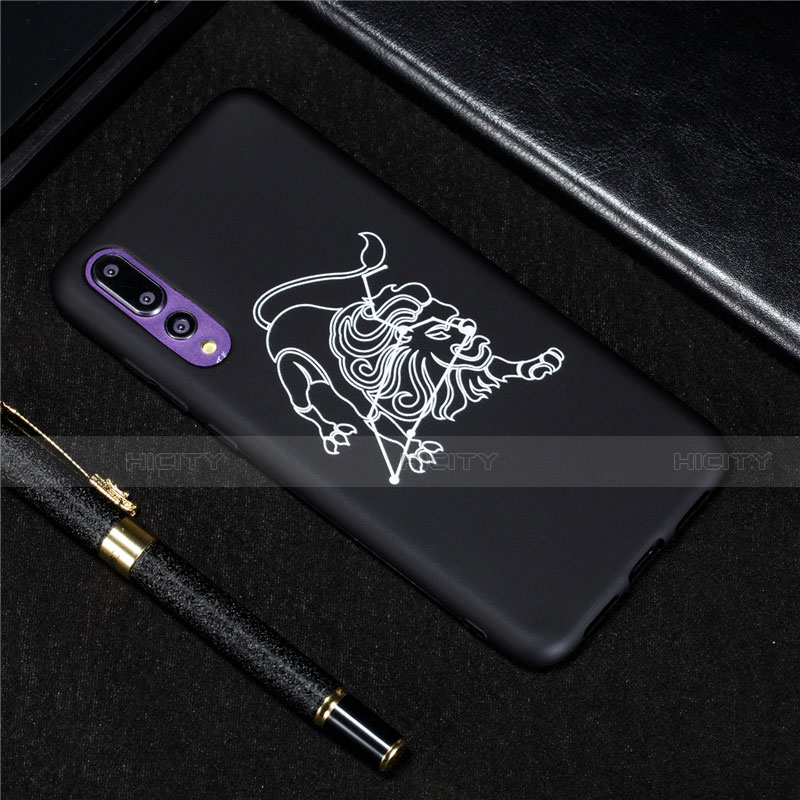 Custodia Silicone Gel Morbida Costellazione Cover S02 per Huawei P20 Pro Nero