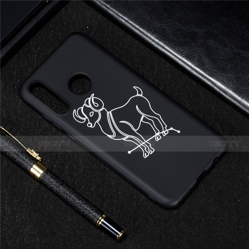 Custodia Silicone Gel Morbida Costellazione Cover S02 per Huawei P30 Lite New Edition Nero