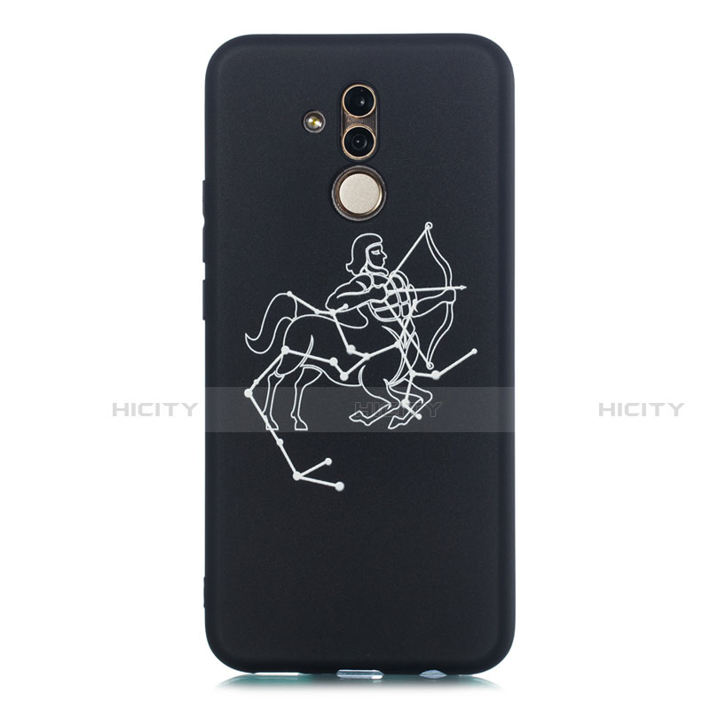 Custodia Silicone Gel Morbida Costellazione Cover S03 per Huawei Mate 20 Lite Nero