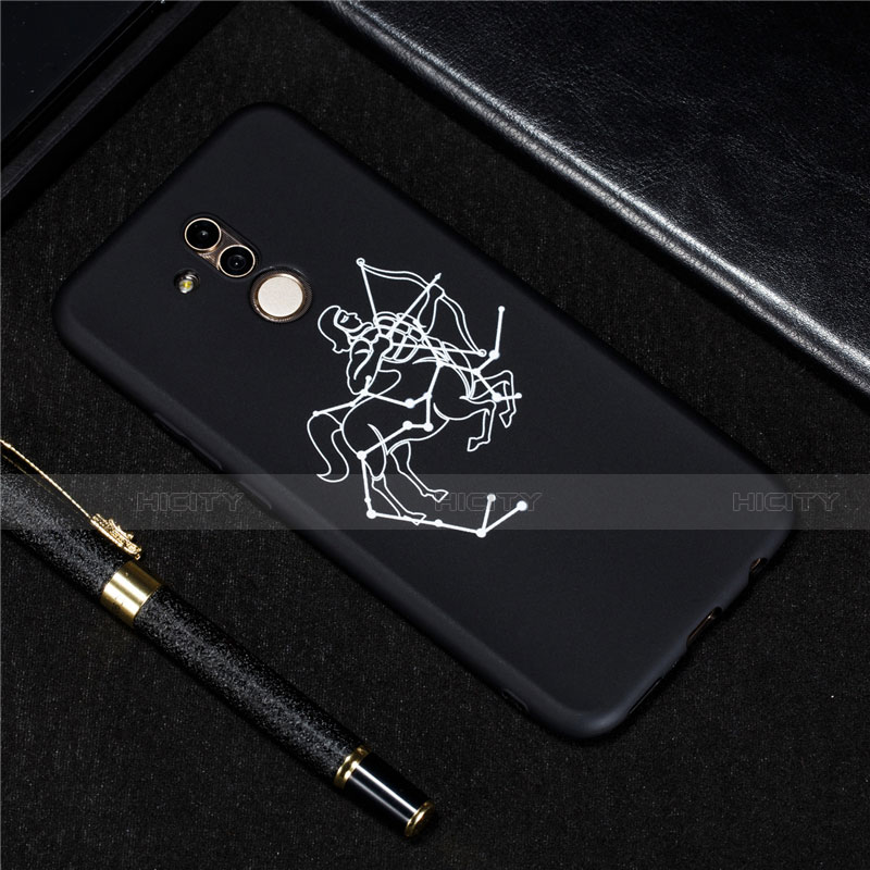 Custodia Silicone Gel Morbida Costellazione Cover S03 per Huawei Mate 20 Lite Nero