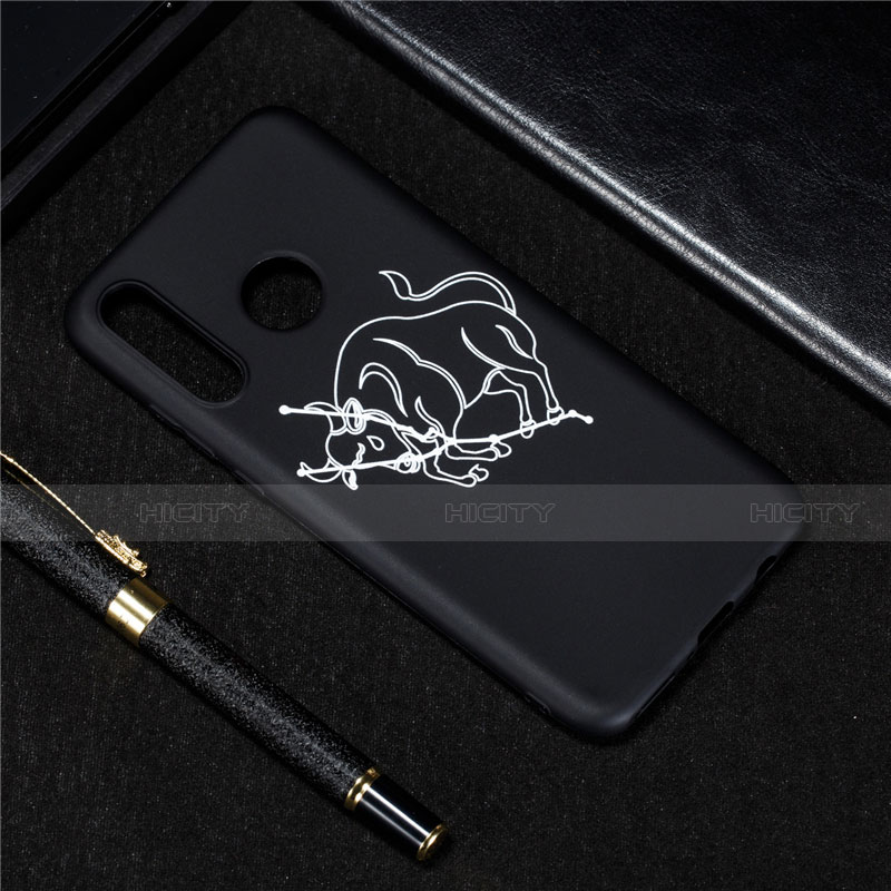 Custodia Silicone Gel Morbida Costellazione Cover S03 per Huawei P30 Lite XL Nero