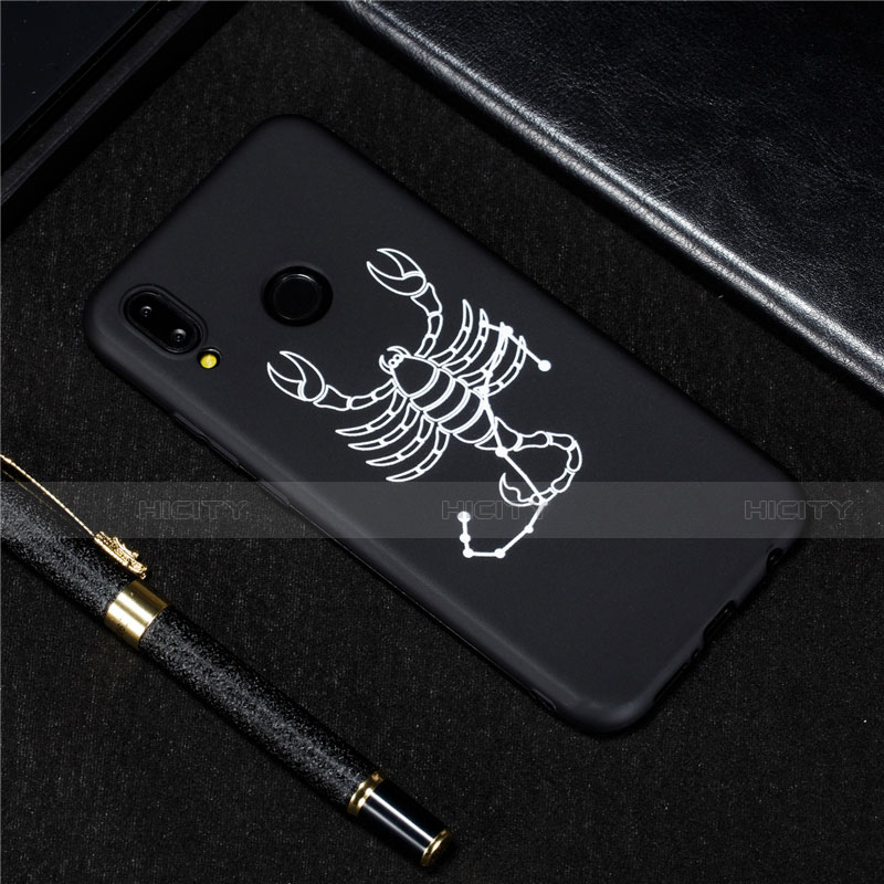 Custodia Silicone Gel Morbida Costellazione Cover S04 per Huawei P20 Lite Nero