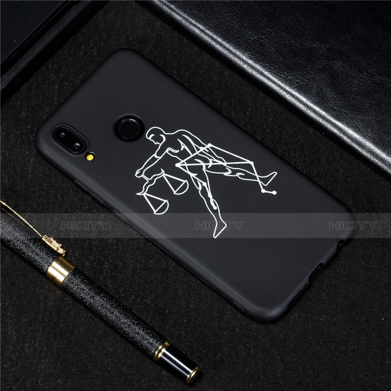 Custodia Silicone Gel Morbida Costellazione Cover S05 per Huawei Nova 3e Nero