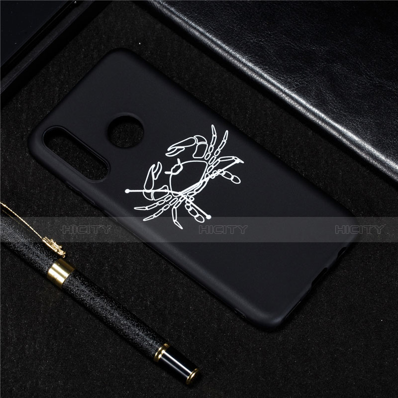 Custodia Silicone Gel Morbida Costellazione Cover S05 per Huawei P30 Lite Nero