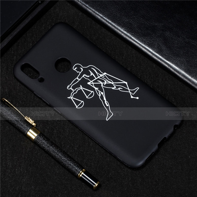 Custodia Silicone Gel Morbida Costellazione Cover S06 per Huawei Enjoy 9 Plus Nero