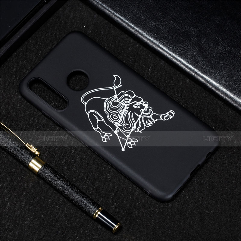 Custodia Silicone Gel Morbida Costellazione Cover S06 per Huawei P30 Lite XL Nero