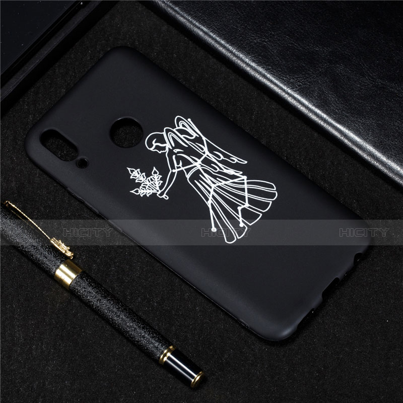 Custodia Silicone Gel Morbida Costellazione Cover S07 per Huawei Enjoy 9 Plus Nero