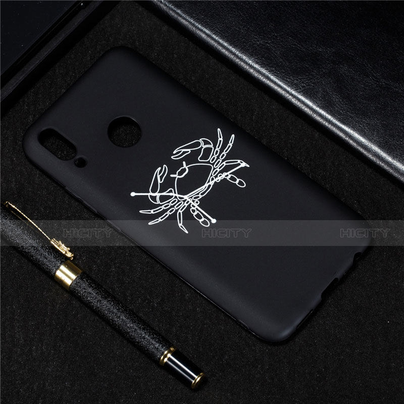 Custodia Silicone Gel Morbida Costellazione Cover S09 per Huawei Enjoy 9 Plus Nero