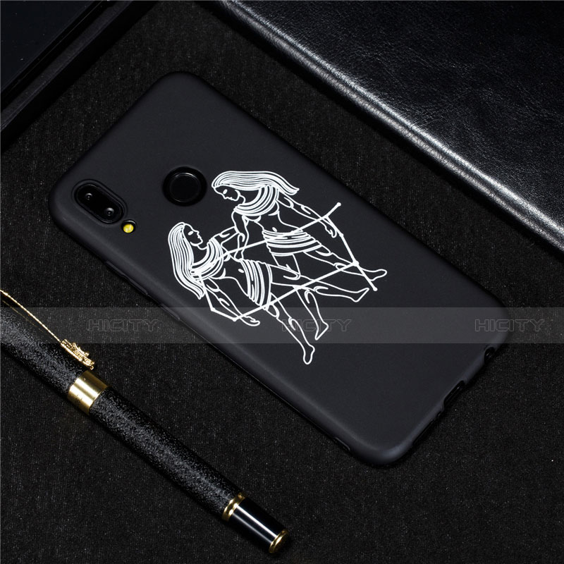 Custodia Silicone Gel Morbida Costellazione Cover S09 per Huawei Nova 3e Nero