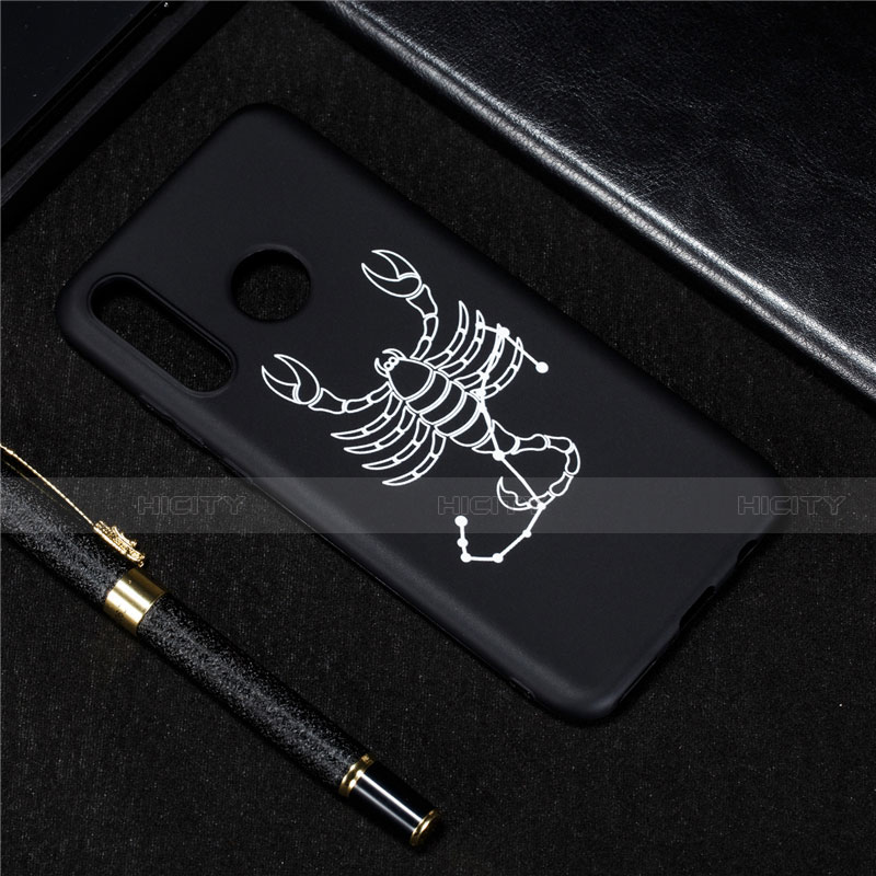 Custodia Silicone Gel Morbida Costellazione Cover S09 per Huawei Nova 4e Nero