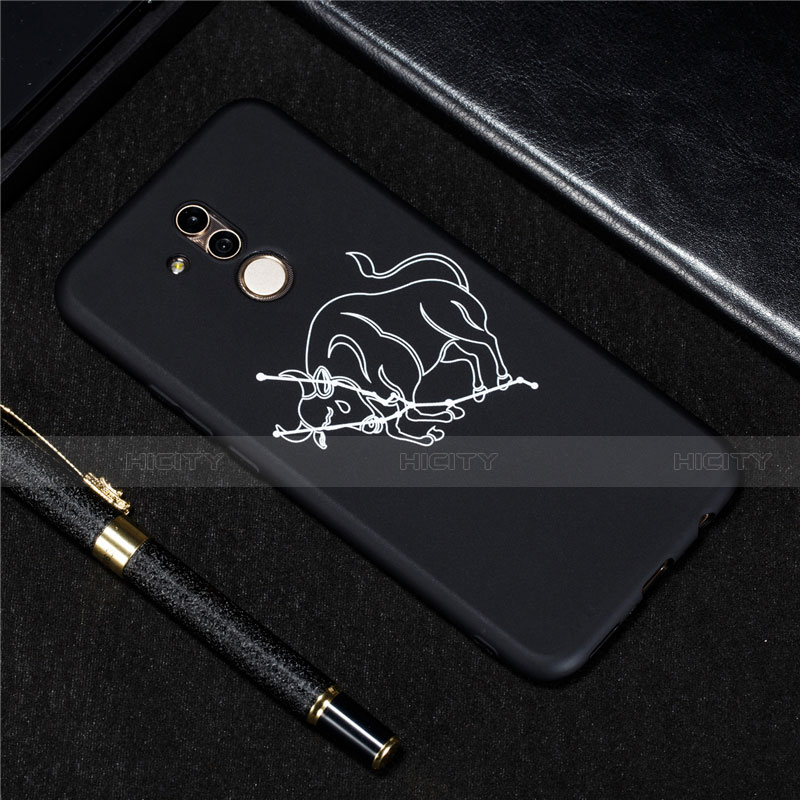 Custodia Silicone Gel Morbida Costellazione Cover S10 per Huawei Mate 20 Lite Nero