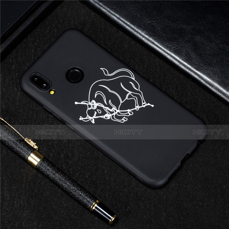 Custodia Silicone Gel Morbida Costellazione Cover S10 per Huawei Nova 3e Nero