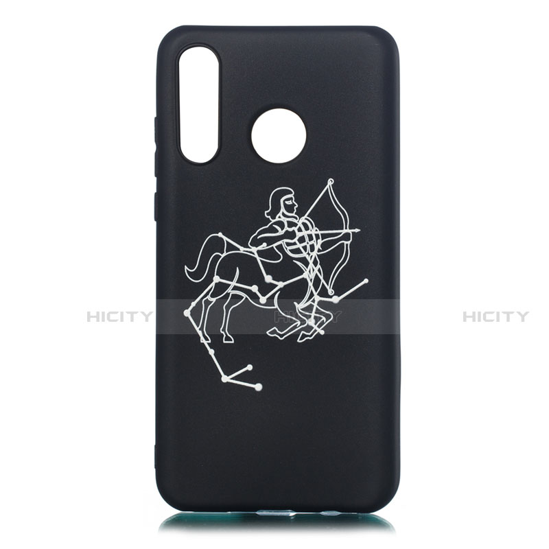 Custodia Silicone Gel Morbida Costellazione Cover S10 per Huawei Nova 4e Nero