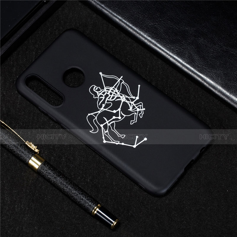 Custodia Silicone Gel Morbida Costellazione Cover S10 per Huawei Nova 4e Nero