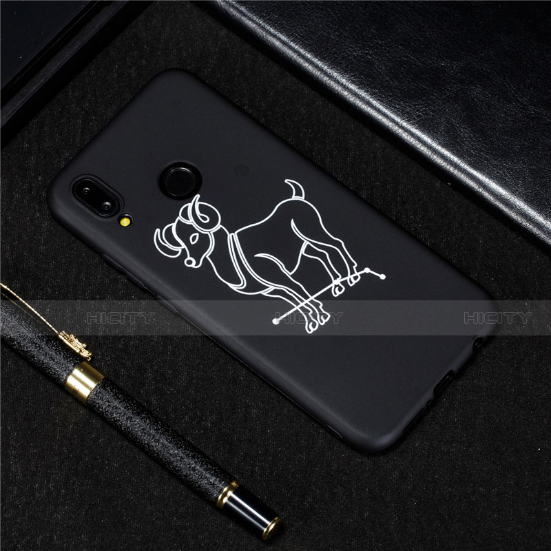 Custodia Silicone Gel Morbida Costellazione Cover S11 per Huawei Nova 3e Nero