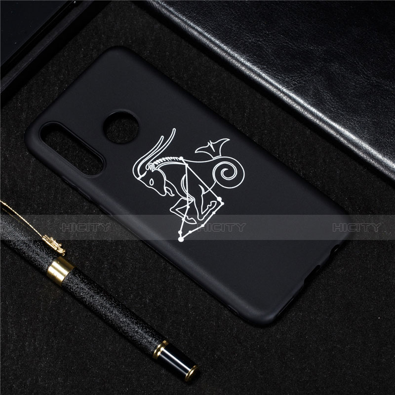 Custodia Silicone Gel Morbida Costellazione Cover S11 per Huawei P30 Lite XL Nero