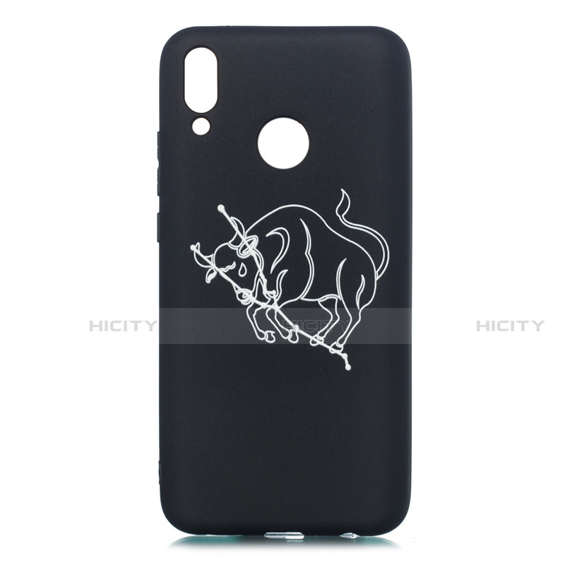 Custodia Silicone Gel Morbida Costellazione Cover S11 per Huawei Y9 (2019) Nero