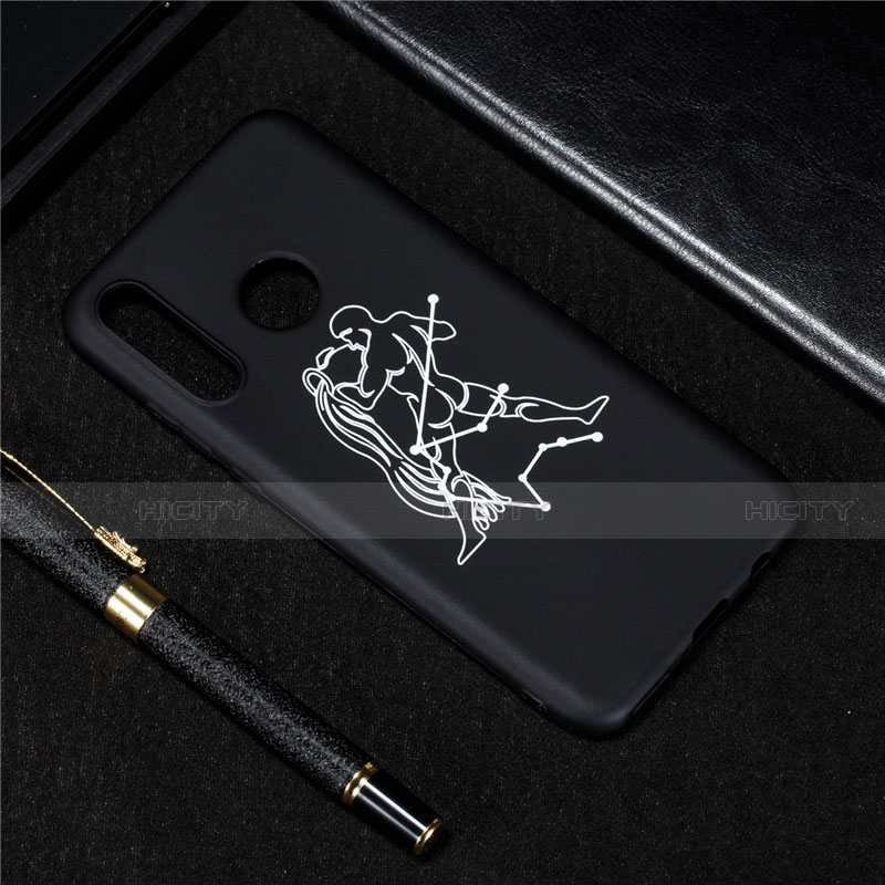 Custodia Silicone Gel Morbida Costellazione Cover S12 per Huawei Nova 4e Nero