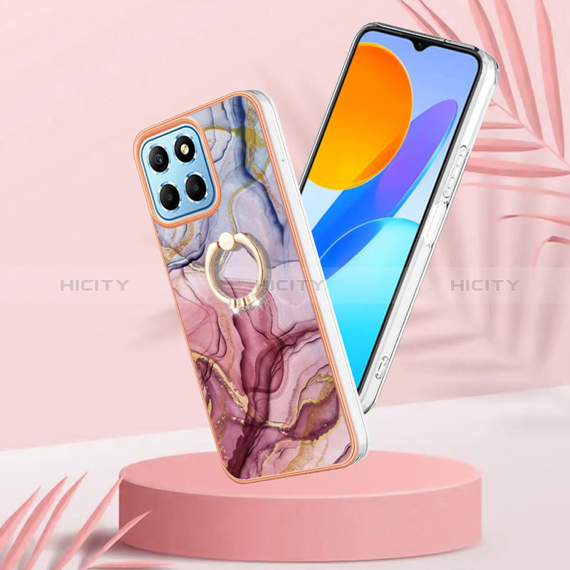 Custodia Silicone Gel Morbida Fantasia Modello Cover con Anello Supporto Y01B per Huawei Honor X6 5G