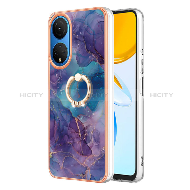 Custodia Silicone Gel Morbida Fantasia Modello Cover con Anello Supporto Y01B per Huawei Honor X7