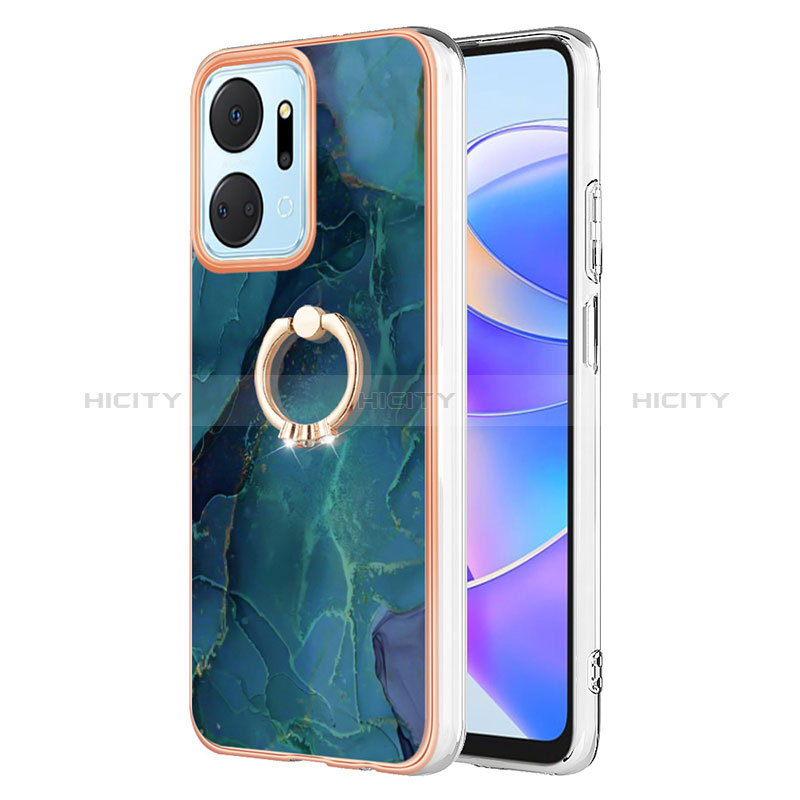 Custodia Silicone Gel Morbida Fantasia Modello Cover con Anello Supporto Y01B per Huawei Honor X7a