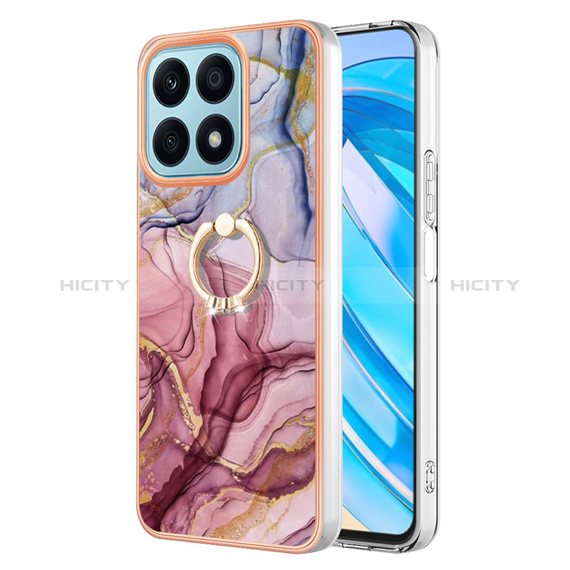 Custodia Silicone Gel Morbida Fantasia Modello Cover con Anello Supporto Y01B per Huawei Honor X8a 4G