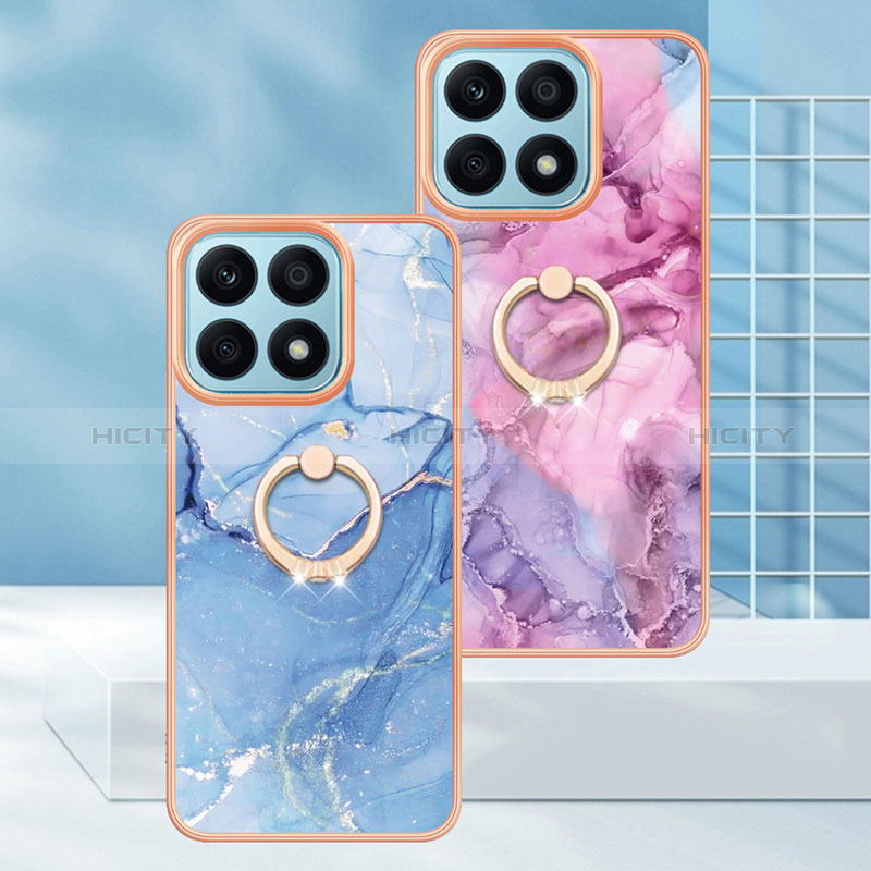 Custodia Silicone Gel Morbida Fantasia Modello Cover con Anello Supporto Y01B per Huawei Honor X8a 4G