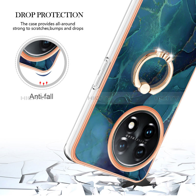 Custodia Silicone Gel Morbida Fantasia Modello Cover con Anello Supporto Y01B per OnePlus 11 5G