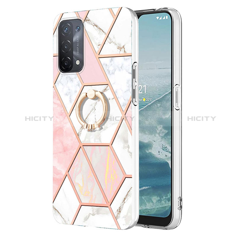 Custodia Silicone Gel Morbida Fantasia Modello Cover con Anello Supporto Y01B per Oppo A74 5G