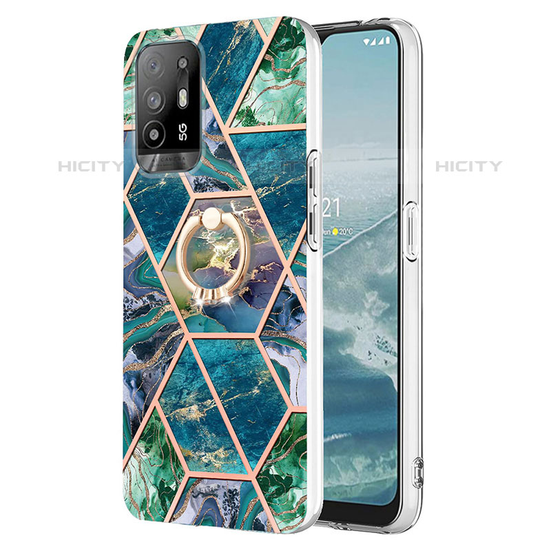 Custodia Silicone Gel Morbida Fantasia Modello Cover con Anello Supporto Y01B per Oppo A95 5G