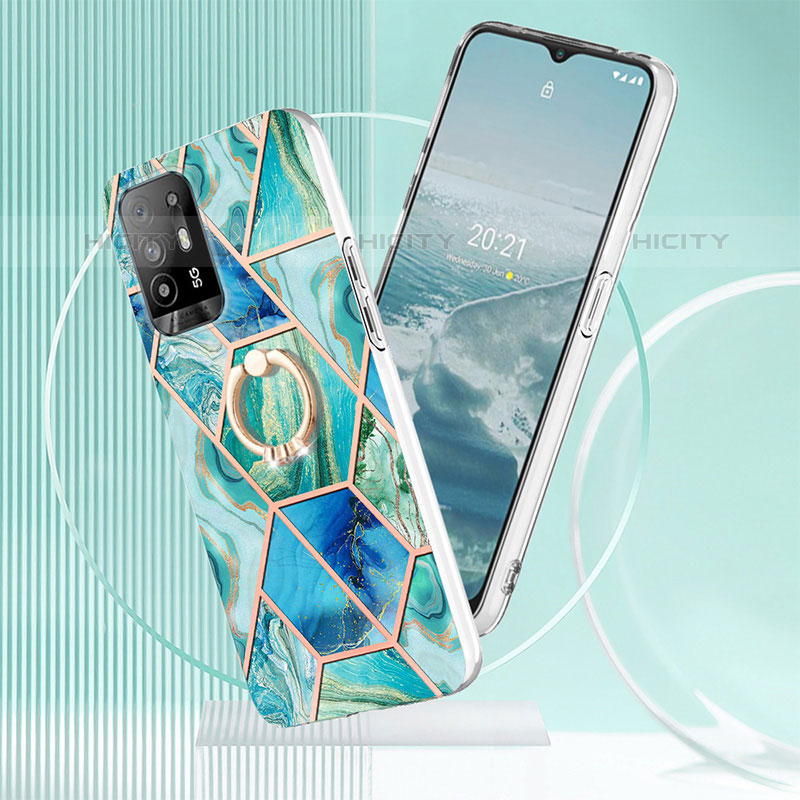 Custodia Silicone Gel Morbida Fantasia Modello Cover con Anello Supporto Y01B per Oppo Reno5 Z 5G